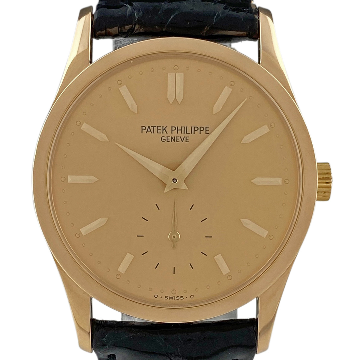  Patek Philip PATEK PHILIPPE Calatrava rose Gold 3796R-001 wristwatch 750 leather hand winding unisex [ used ]
