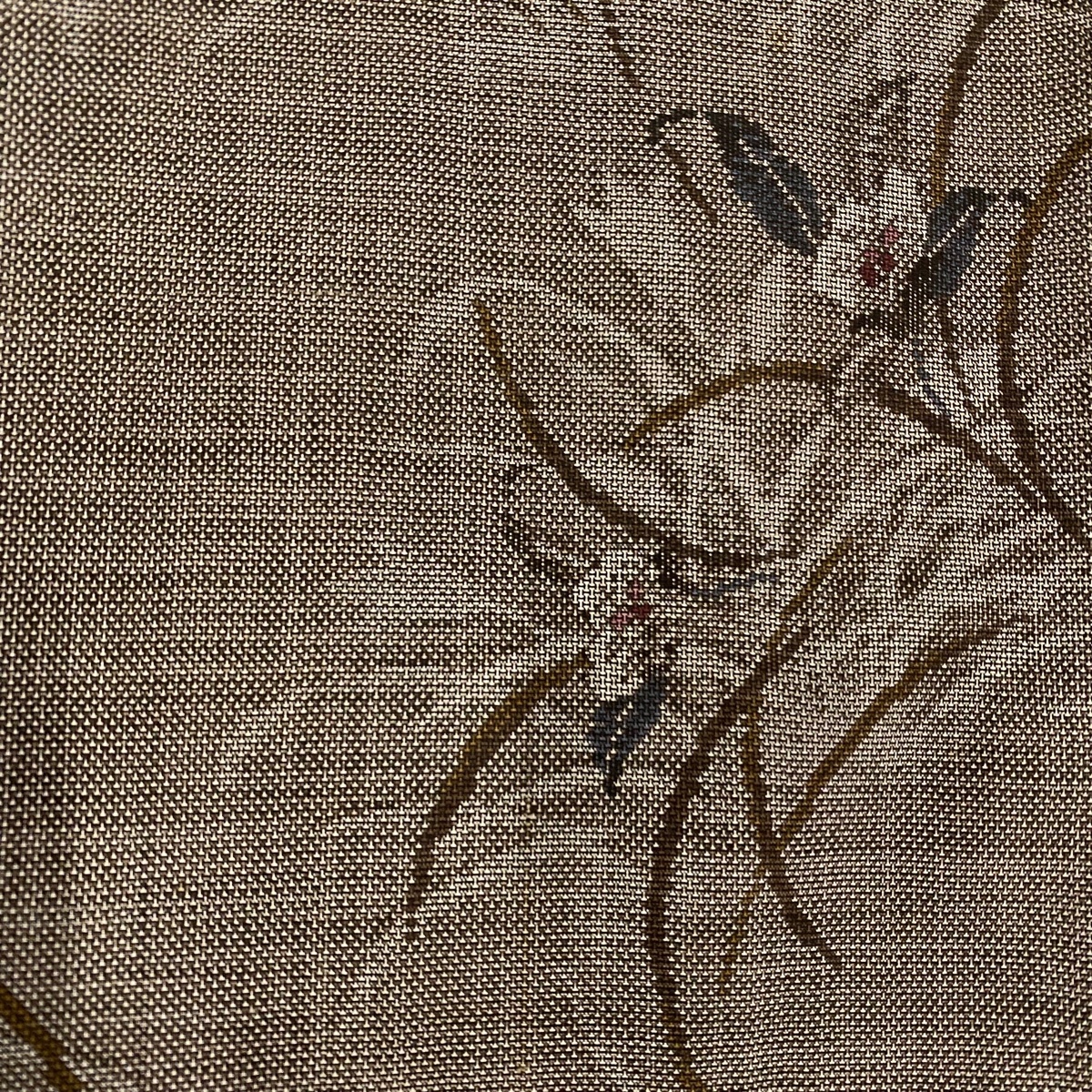  Ooshima эпонж длина 153cm длина рукава 63cm S. оригинальный грязь . доказательство бумага . цветок подпалина чай цвет натуральный шелк название товар [ б/у ]