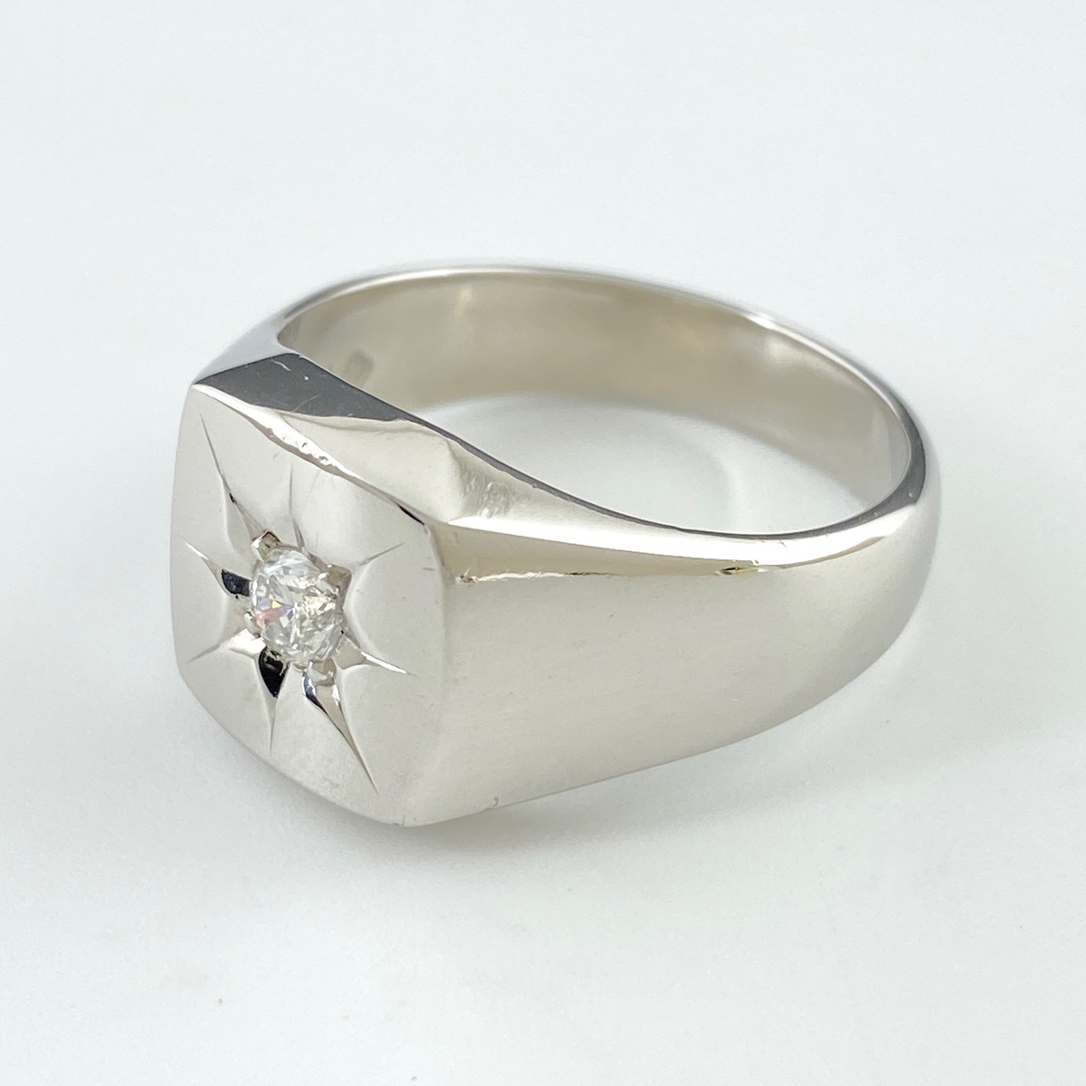 メレダイヤ デザインリング プラチナ 指輪 リング 21号 Pt900 ダイヤモンド メンズ 【中古】_バイセル 14157_2