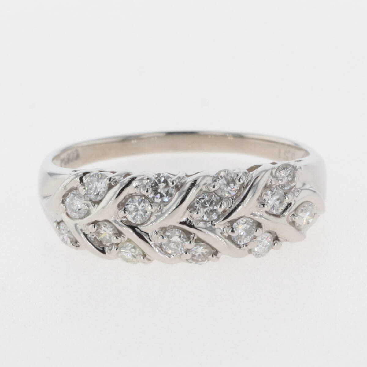 メレダイヤ デザインリング プラチナ 指輪 リング 20号 Pt900 ダイヤモンド メンズ 【中古】_バイセル 14157_1