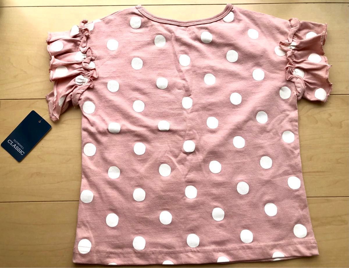 新品☆95  半袖Tシャツ ピンク カットソー　水玉　女の子　西松屋