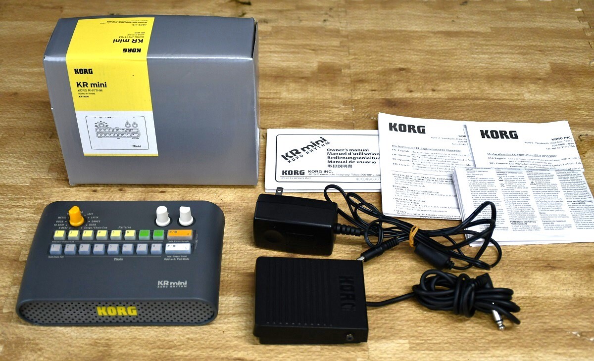 NY4-297[ текущее состояние товар ]KORG KR mini ритм box ритм-бокс педаль переключатель адаптор имеется простой рабочее состояние подтверждено б/у товар хранение товар 