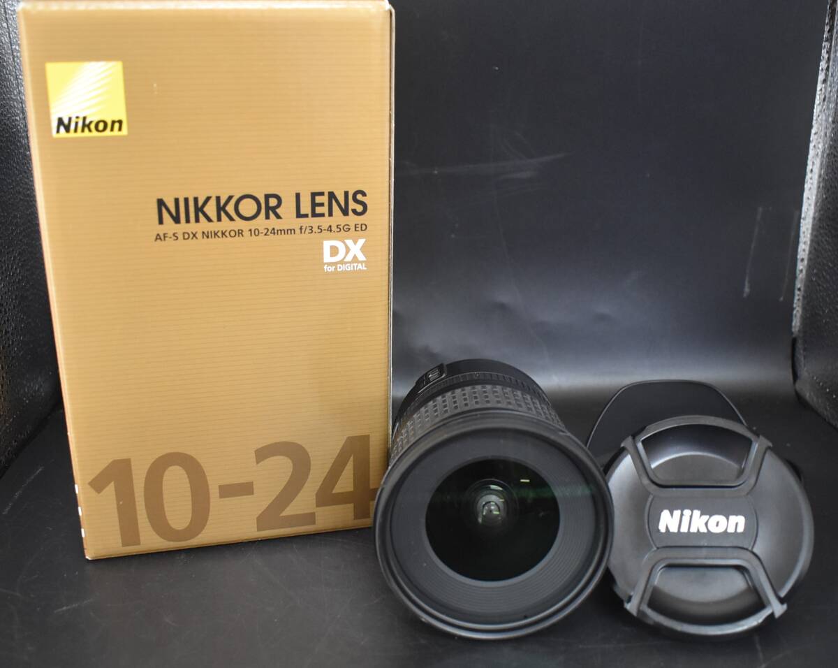 W4-90 【動作確認済み】NIKON AF-S NIKKOR DX 10-24mm F3.5-4.5 G ED ニコン カメラレンズ 光学機器 箱付き 現状品_画像1
