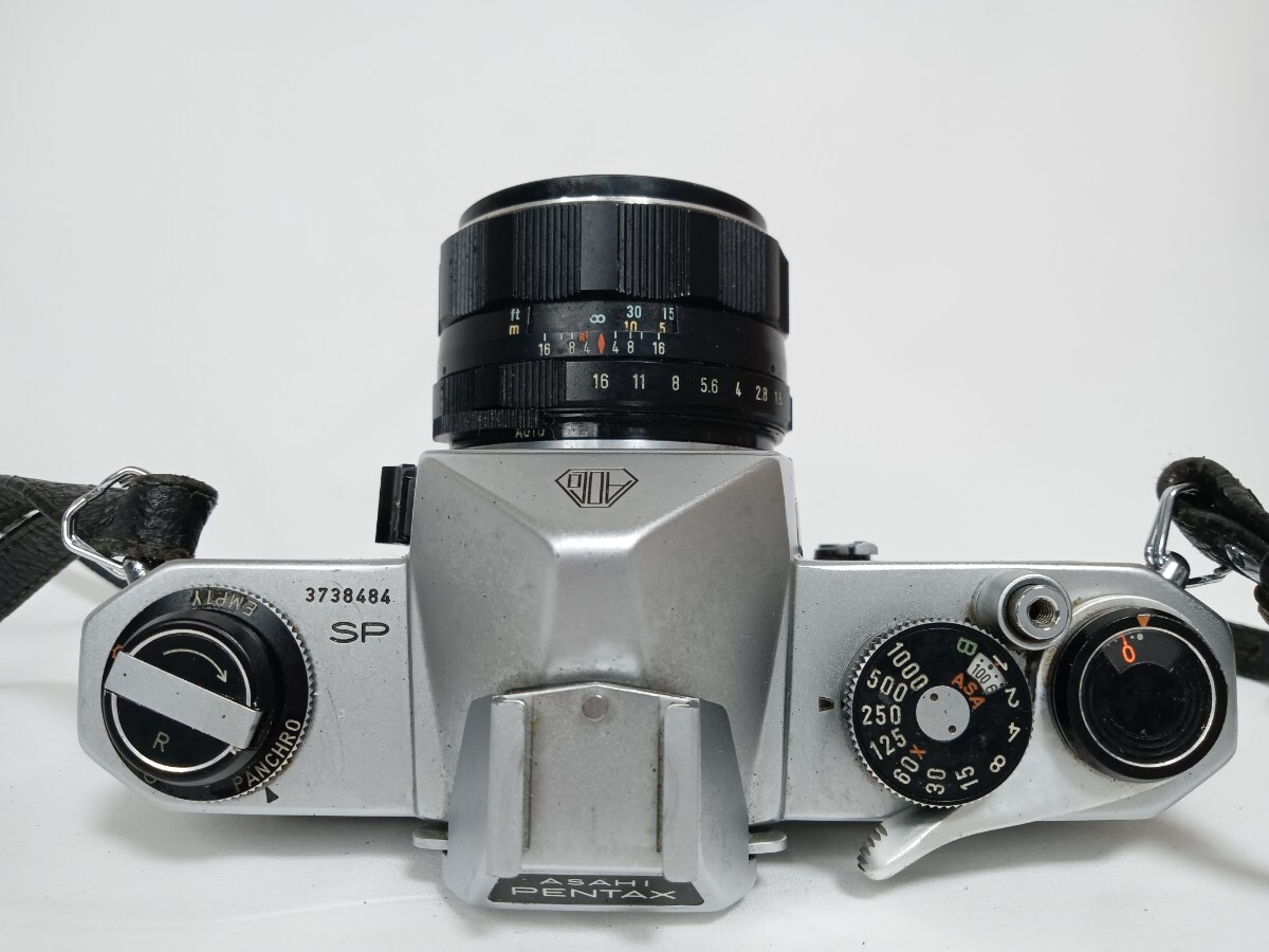 Asahi Pentax ペンタックス Spotmatic SP +Super Takumar f/1.8 55mm 一眼レフカメラ フィルムカメラ　上18_画像4