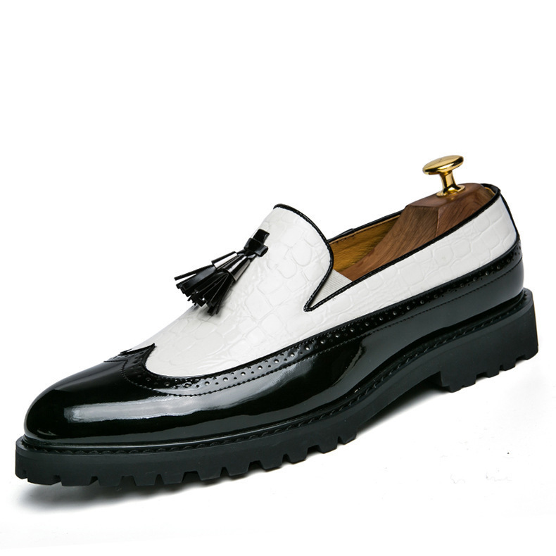 新品春ローファースリッポン正規品ビジネスシューズ メンズ靴外羽根イギリス風革靴紳士靴 3色 サイズ選択可 レッドQLZ339_画像3