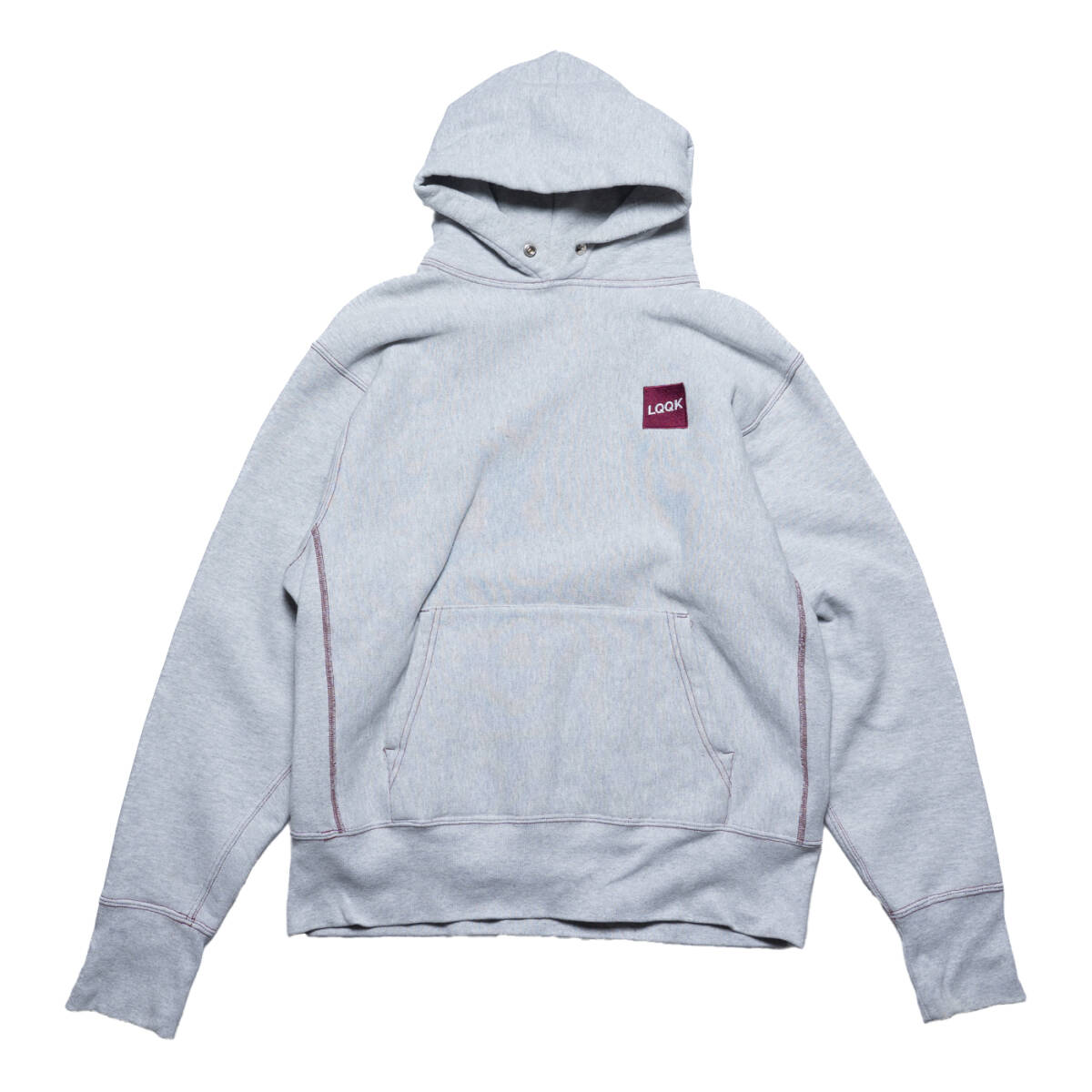 LQQK STUDIO SIGNATURE SNAP HOODIE Gray サイズL ルックスタジオ USA製 パーカー_画像1