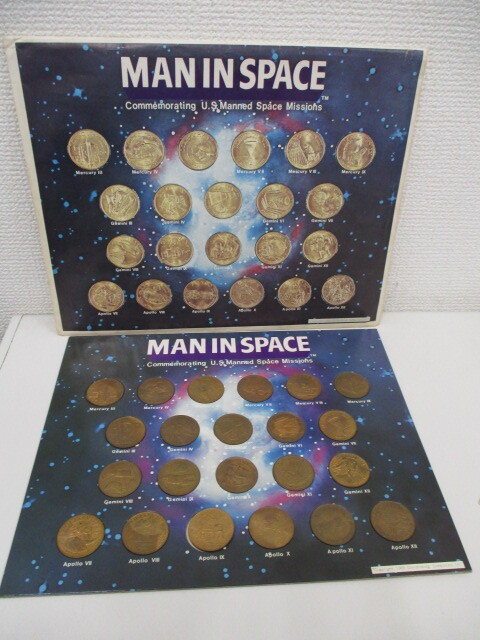 (6904) 宇宙コイン MANINSPACE 記念メダル アメリカ製 マーキュリー ジェミニアポロセット シェル石油 コンプリートの画像1