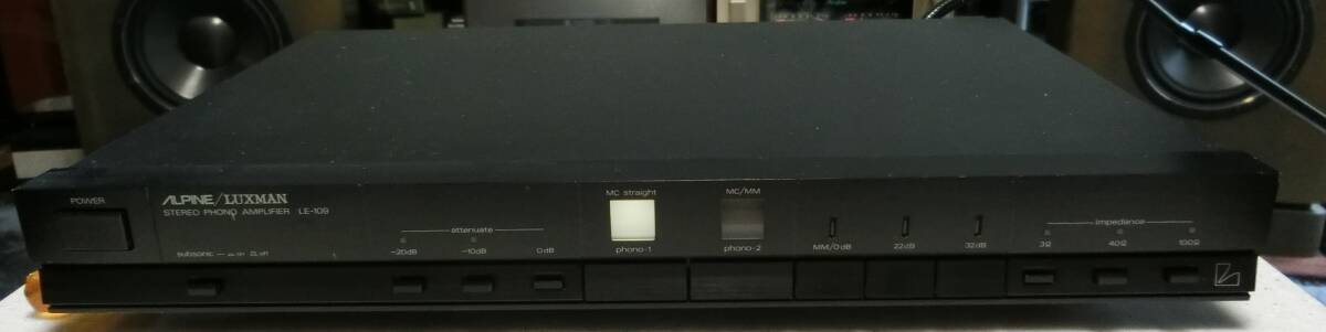 ♪♪動作確認済み ALPINE/LUXMAN MM/MCフォノアンプ LE-109 フォノイコライザー ラックスマン 中古 ♪♪の画像1