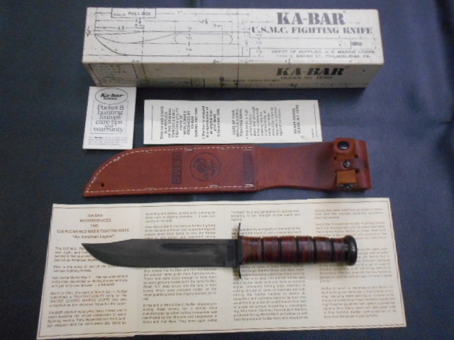 ナイフ　ケーバー　KA-BAR USMC U,S,M,C, OLEAN, NY, 　写真のオリジナル箱入りです。_画像10