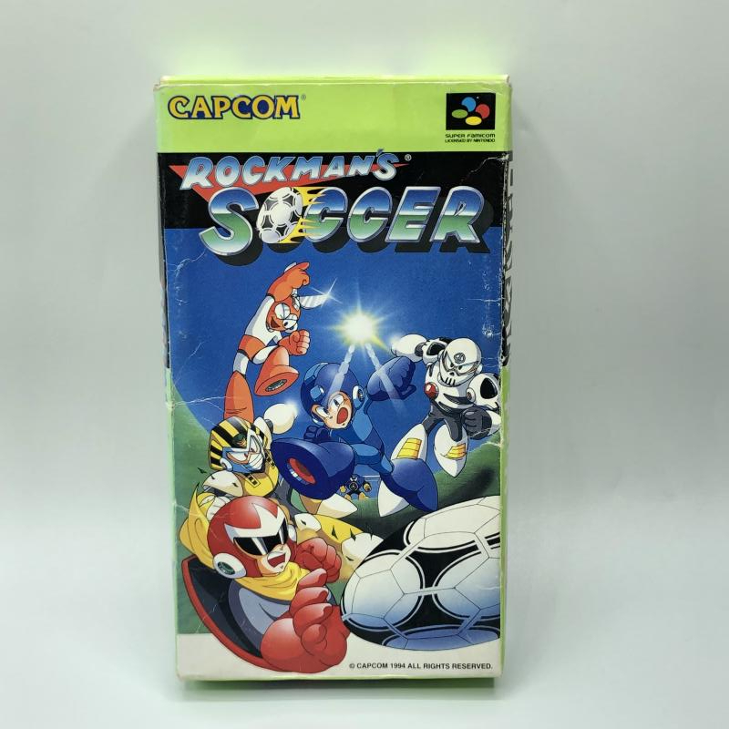 動作品 SFC ロックマンズサッカー ROCKMANS SOCCER ロックマン カプコン CAPCOM SHVC-RQ スーパーファミコン 箱・説付_画像1