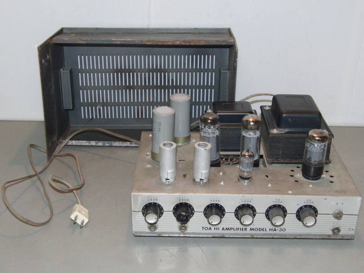 レア 昭和レトロ　TOA　HA-30　アンプ　HI AMPLIFIER　部品取り　真空管アンプ　/BM56_画像5