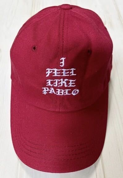 kanye west カニエウェスト I FEEL LIKE PABLO キャップ ブラック ワインレッド 赤