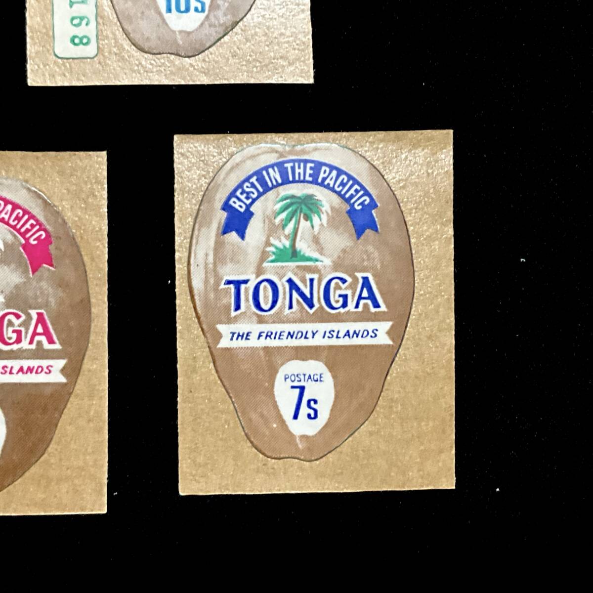 トンガ王国発行「ココナッツ」５種完 シール式切手 未使用切手 １９７２年９月３０日発行の画像4