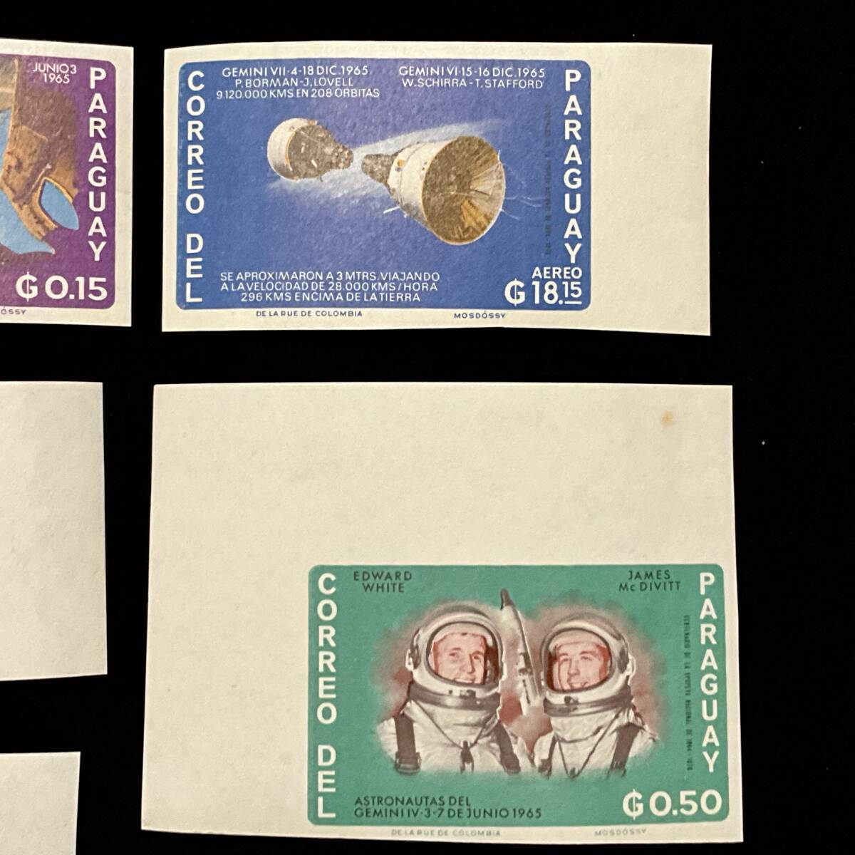 パラグアイ共和国発行「宇宙飛行士と宇宙探査」南米　無目打ち切手 １９６６年２月１９日発行 未使用切手_画像4