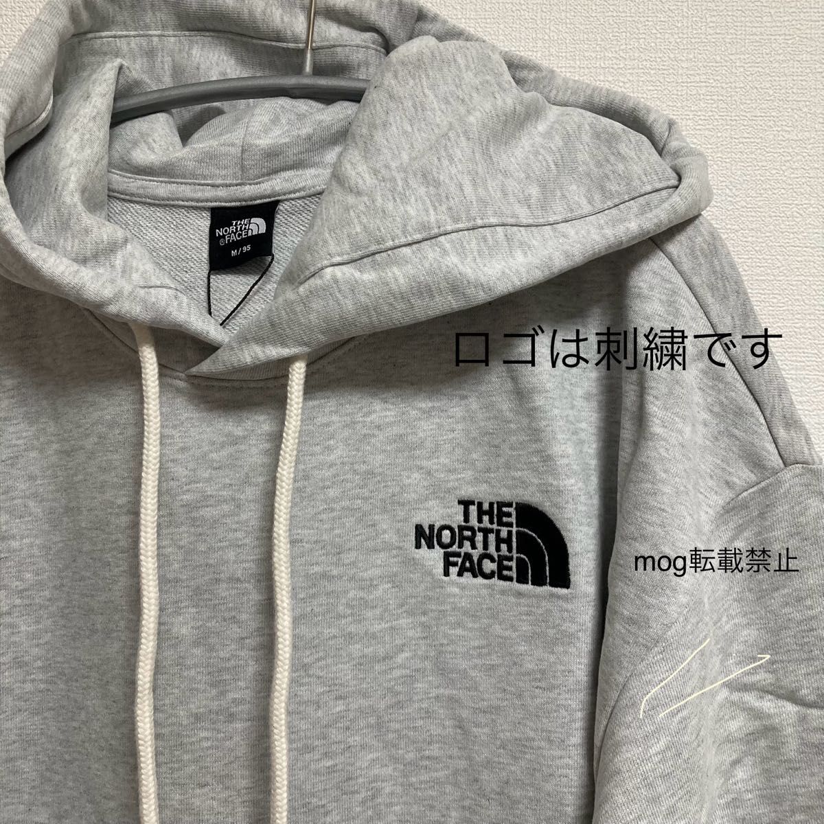 新品タグ付【グレー】バックスクエアロゴ　パーカー　ノースフェイス　メンズM  THE NORTH FACE