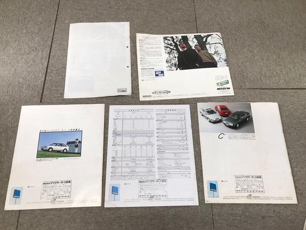 Y. on * Showa Retro * old car catalog CAPELLA FAMILIA INTEGRA RX-7 5 pcs. set 1987 year about hard-to-find rare ultra rare materials that time thing not yet inspection goods present condition 