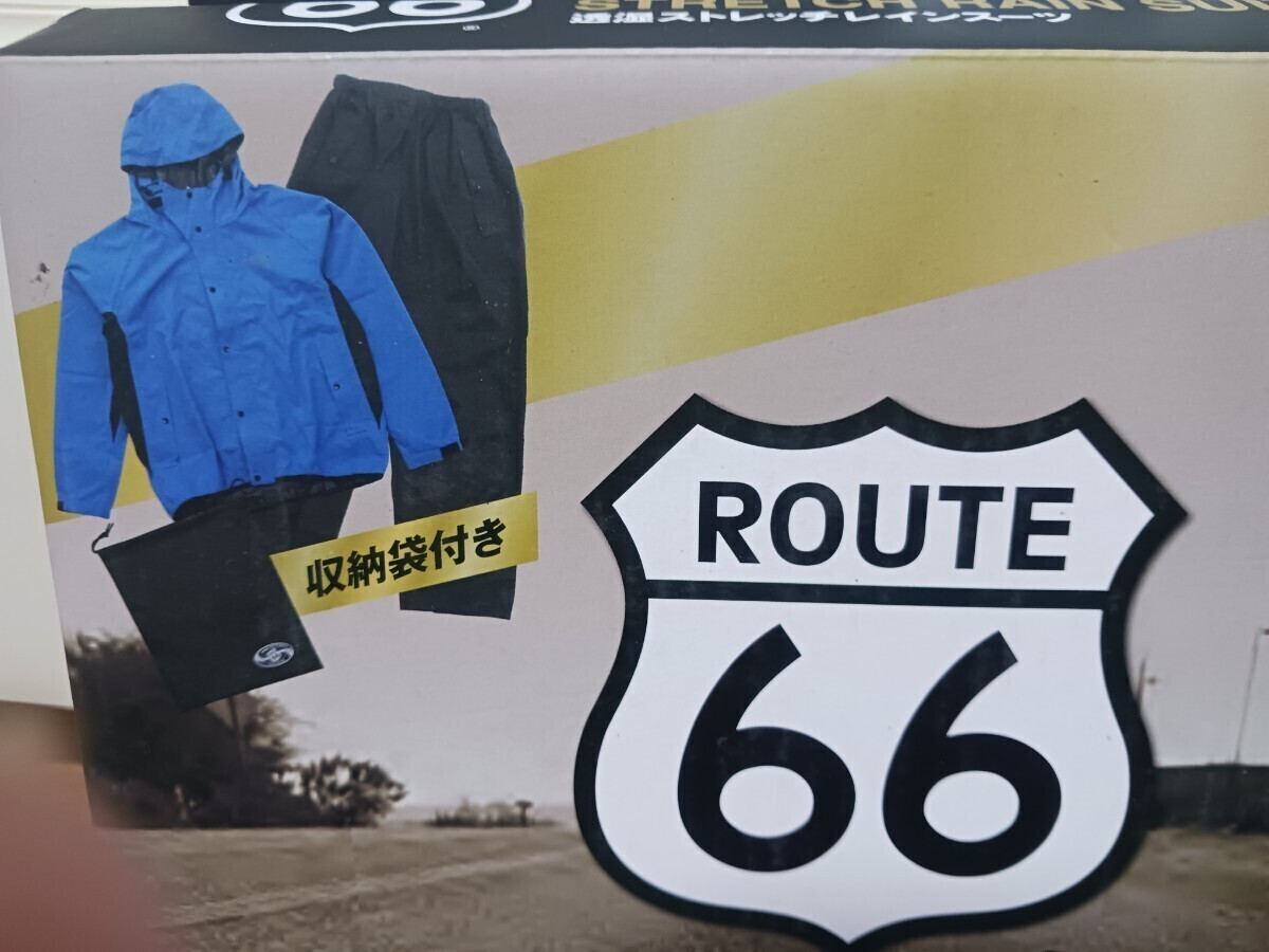 ROUTE66　透湿ストレッチレインスーツNo.66-38 ブルー/ブラック(青/黒)Lサイズ ウインドブレーカー 富士手袋 カッパ　雨合羽　レインコート_画像3