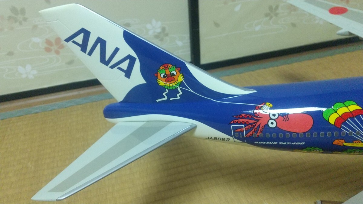 ANA 全日本 ボーイング 747-400D マリンジャンボ 1/100 デスクトップ パックミンの画像4