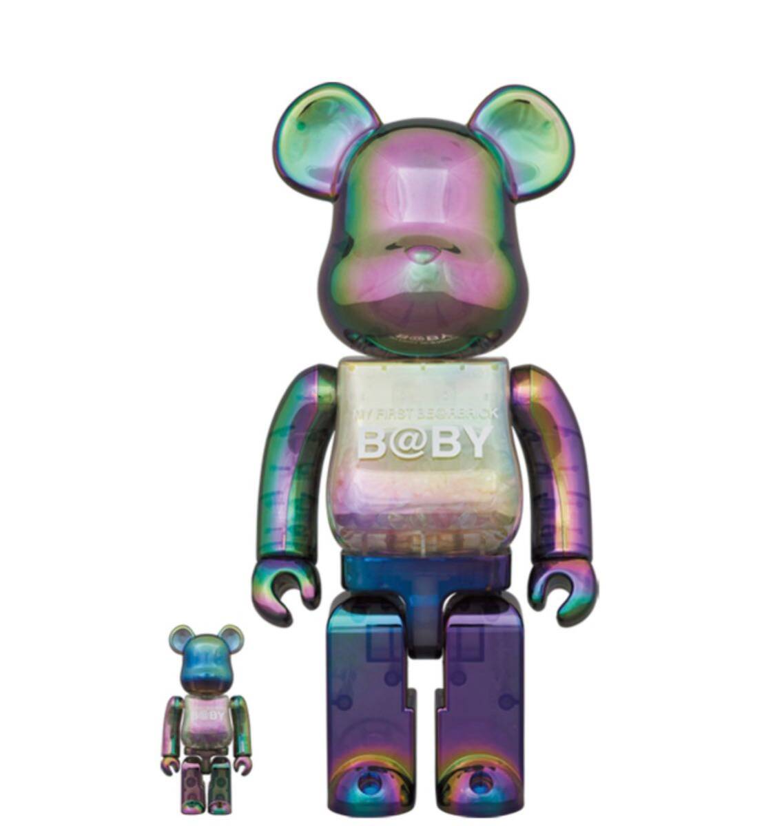 MY FIRST BE@RBRICK B@BY CLEAR BLACK CHROME Ver. 100％ & 400％ 千秋 MEDICOM TOY ベアブリック メディコムトイ _画像1