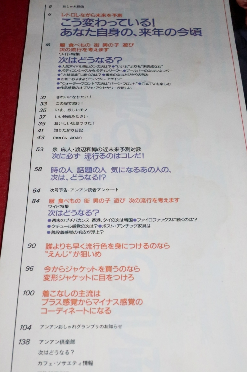 0125フ2★an・anアンアン1987/10/2【吉田秋生/山下久美子/今井美樹/大沢誉志幸/岡村孝子/大林宣彦/津森千里】(送料180円【ゆ60】_画像2