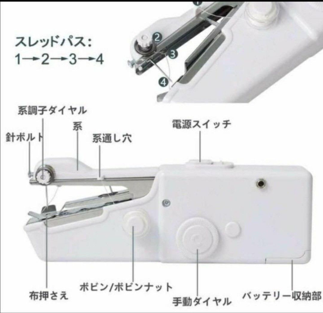 新品 コンパクトミシン ハンドミシン ミニ電動ミシン 電動ハンディミシン 裁縫 道具 手芸 小型 軽量