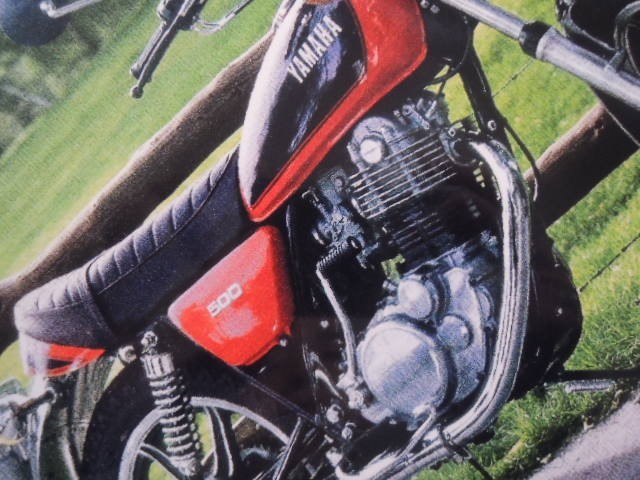 A4 額付き ポスター ヤマハ SR500 バイク YAMAHA SR400 BELL レトロ アート フォトフレーム