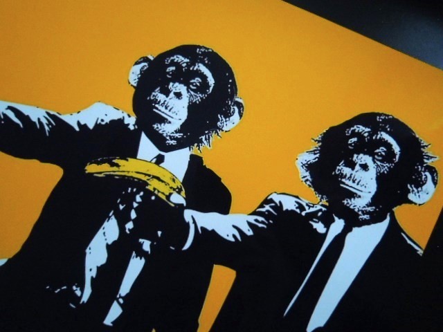 A4 額付き ポスター パルプフィクション バンクシー バナナ PULP FICTION アンディーウォーホル 猿 モンキー BANANA アート_画像3