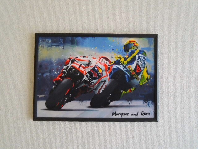 A4 額付き ポスター マルクマルケス バレンティーノロッシ Marc Marquez Valentino Rossi バイク レース_画像5