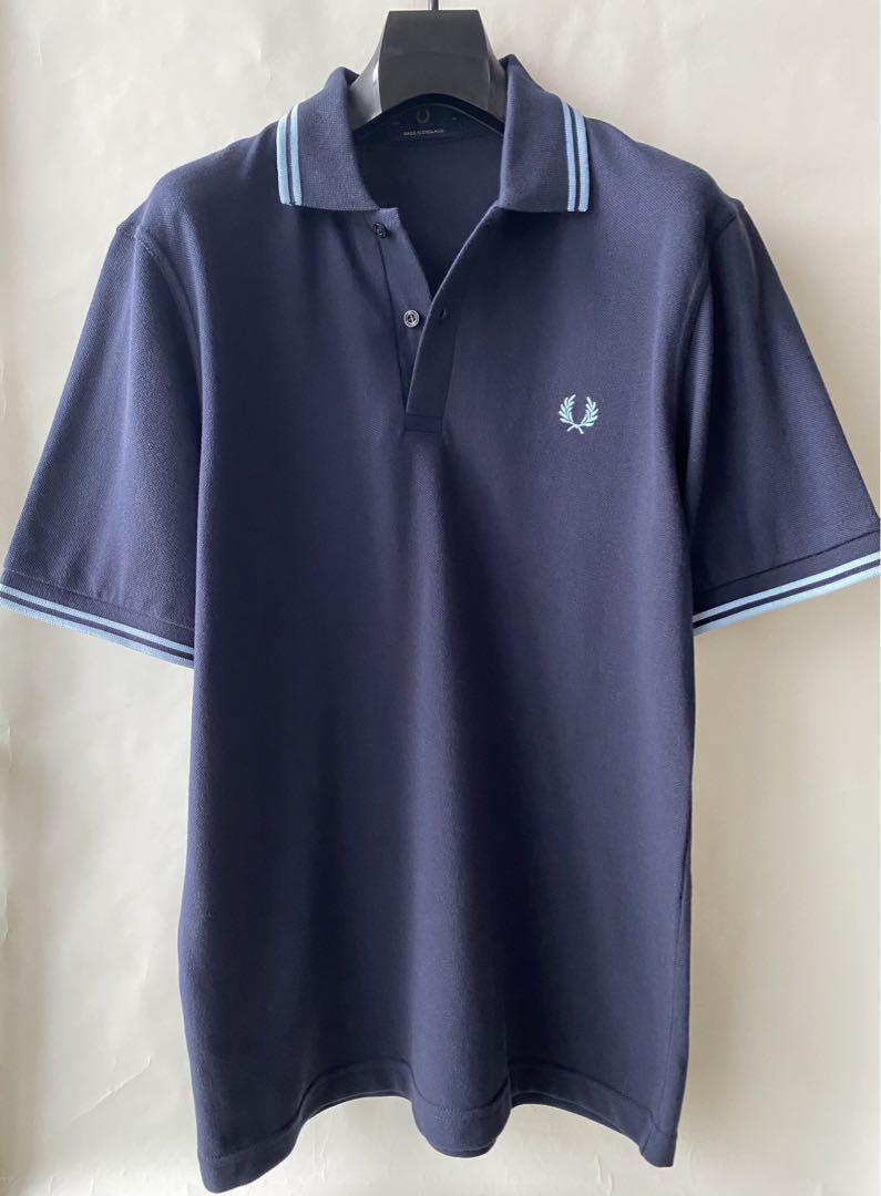 THE FRED PERRY SHIRT M12  ( NAVY ICE & ICE ) フレッドペリー ポロシャツ メンズ  ネイビーアイス & アイスの画像2