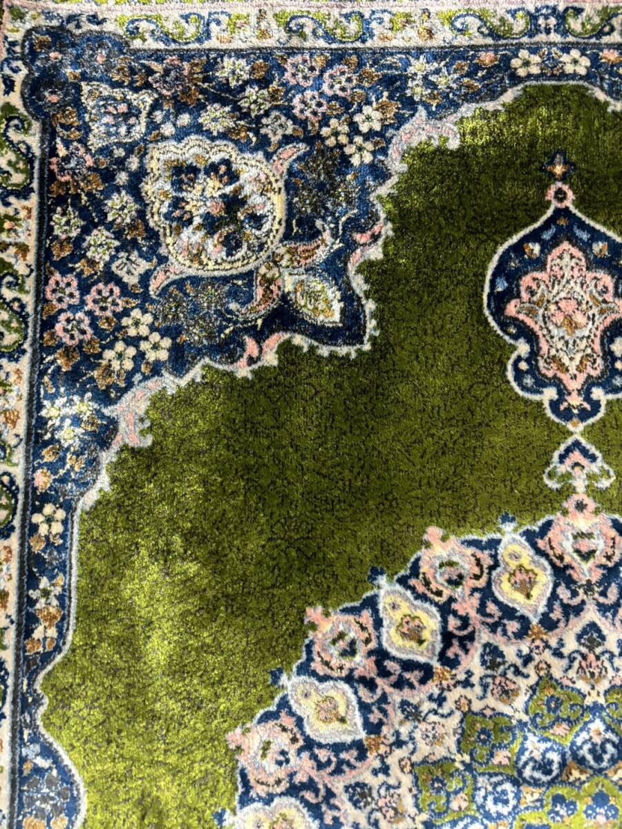 百貨店展示品 Negin Mashhad Helel工房 シルク100％ 最高峰225万ノット イラン産 手織り 高級ペルシャ絨毯58cm×89cmの画像4