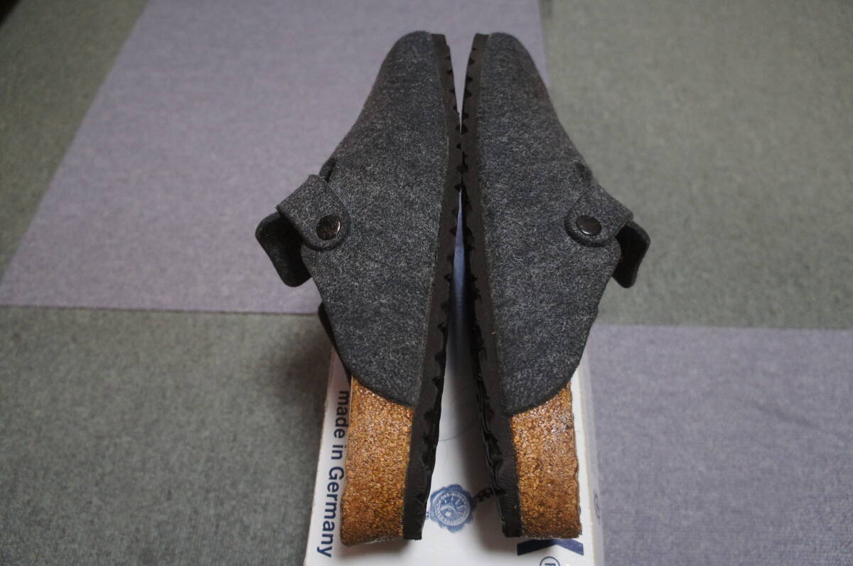  送520円 ビルケンシュトック BIRKENSTOCK ボストン ウール フェルト アンスラジット チャコールグレー ソール交換済みの画像5