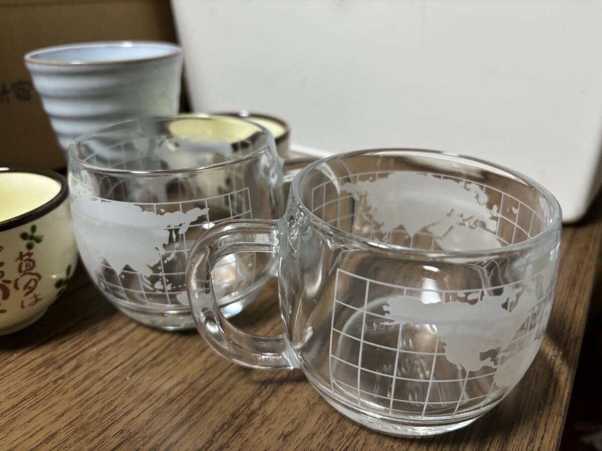  ガラスマグカップ ガラス製 耐熱 マグカップ（ネスカフェ） みつを 湯のみ　合計6個セット_画像3
