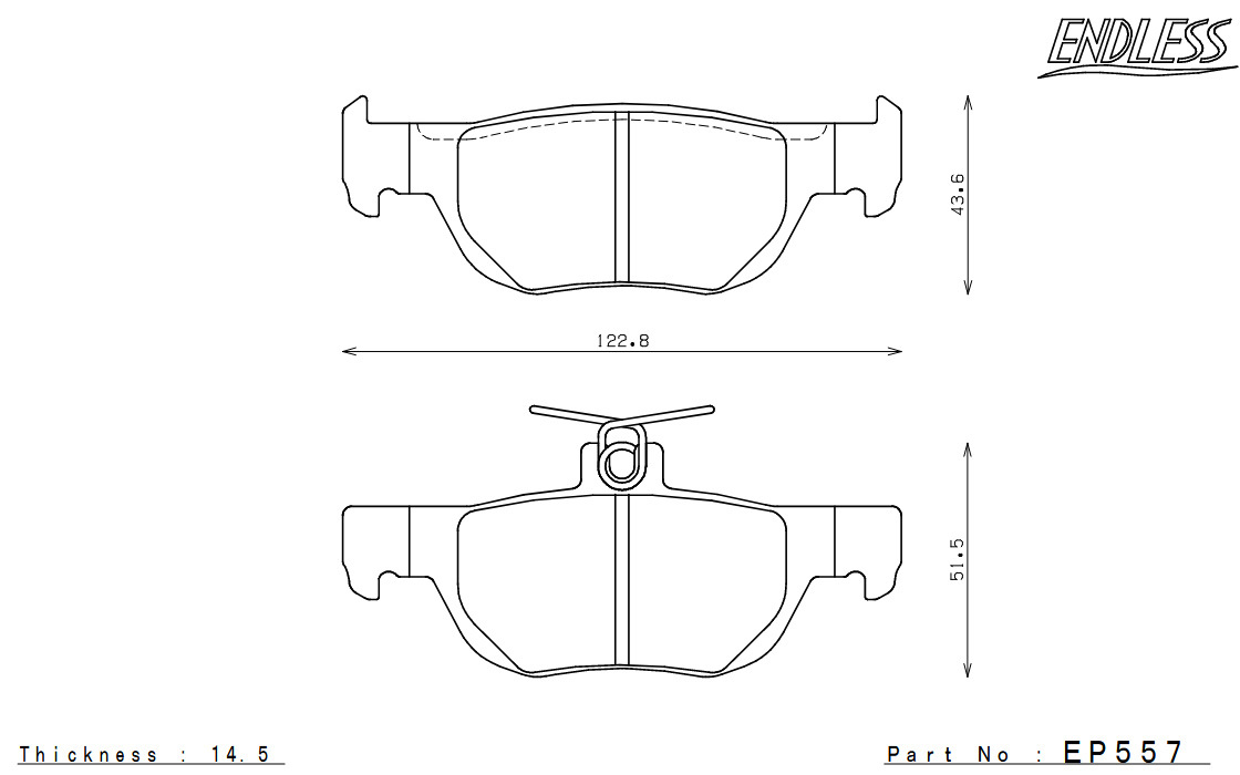 ENDLESS エンドレス ブレーキパッド SSM PLUS 1台分セット MAZDA3 FASTBACK/MAZDA3 SEDAN BP5P/BPFP/BP8P MP556557_画像4
