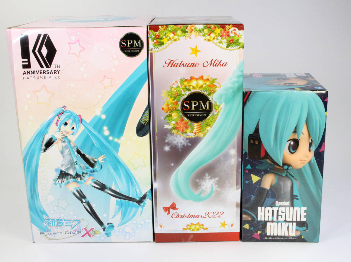 初音ミク フィギュア ３個セット10th Anniversary クリスマス2022 Q posket 未開封品の画像3