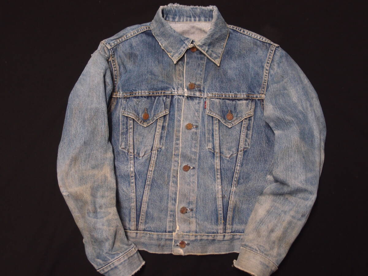 ◆古着卸USA■LEVI's 557 XX ☆デニム☆ジャケット★★★  サードXX オリジナル  ビンテージ 胸フラップ裏生地 アメリカ直輸入の画像1