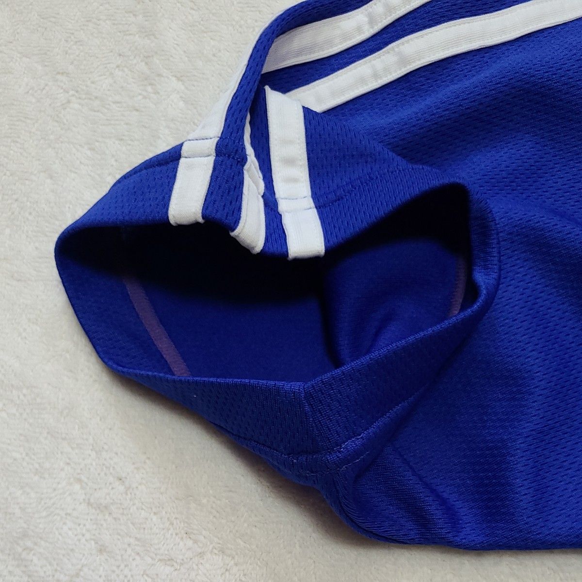 adidas アディダス　メンズ半袖プラクティスシャツ　M ブルー×ホワイト　サッカー　フットサル　練習着