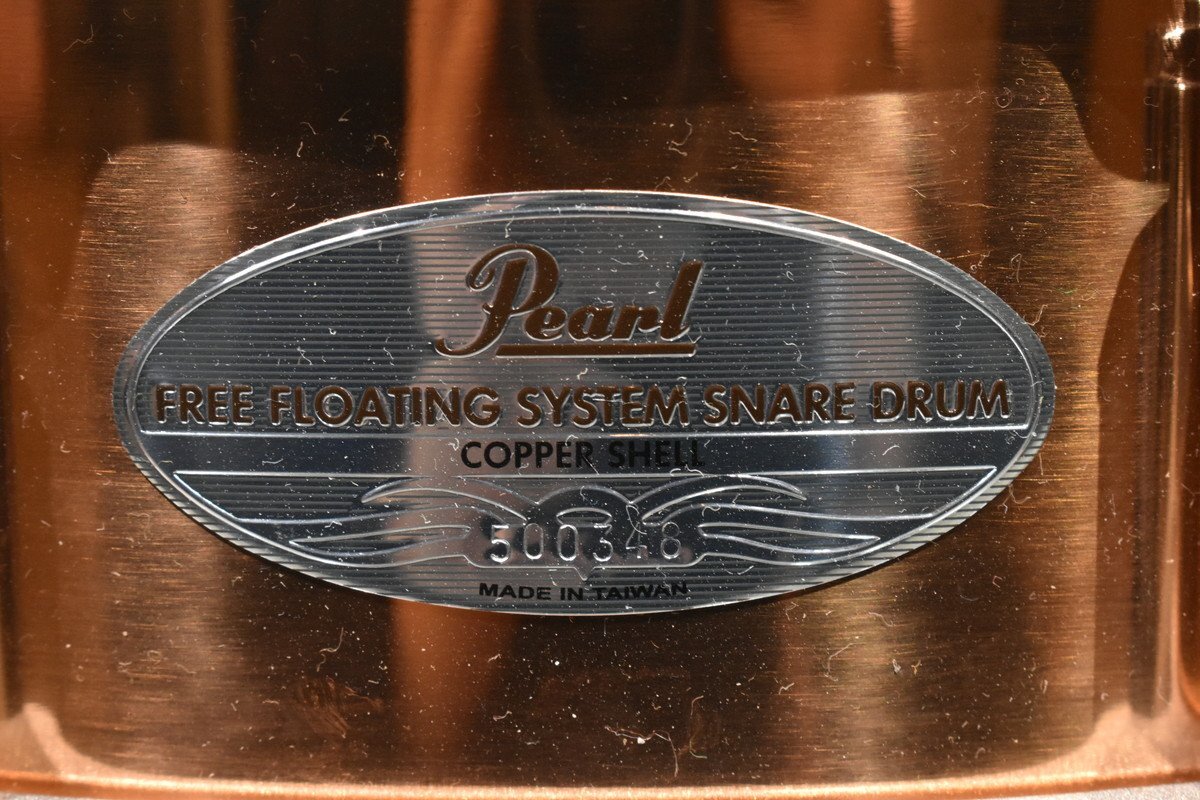 Pearl/パール スネアドラム FREE FLOATING SYSTEM SNARE DRUM Cooper Shell 14インチの画像5