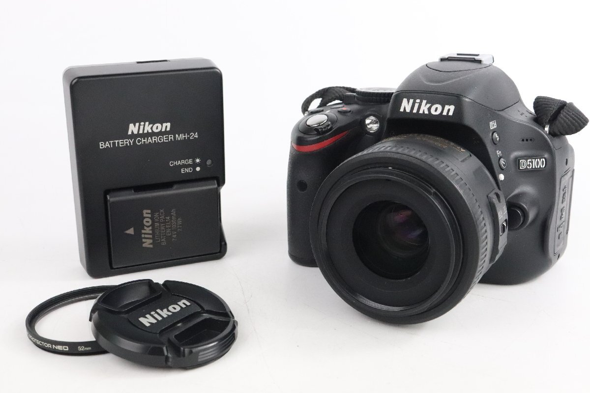 Nikon ニコン D5100 デジタル一眼カメラ + Nikon AF-S DX NIKKOR ニッコール 35mm F1.8G 単焦点レンズ【難あり品】★F_画像1