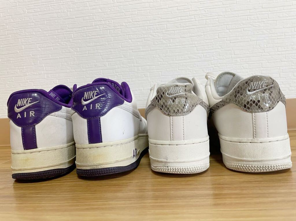 2足セット　中古　NIKE AIR FORCE 1 ナイキ エアフォース LOW パープル　スネーク　ホワイト　_画像3