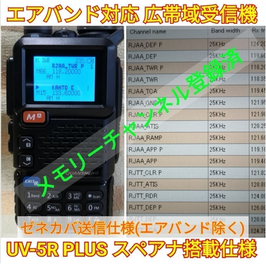【ゼネカバ送信】広帯域受信機 UV-5R PLUS 未使用新品 周波数拡張 航空無線受信(UV-K5上位機)の画像1