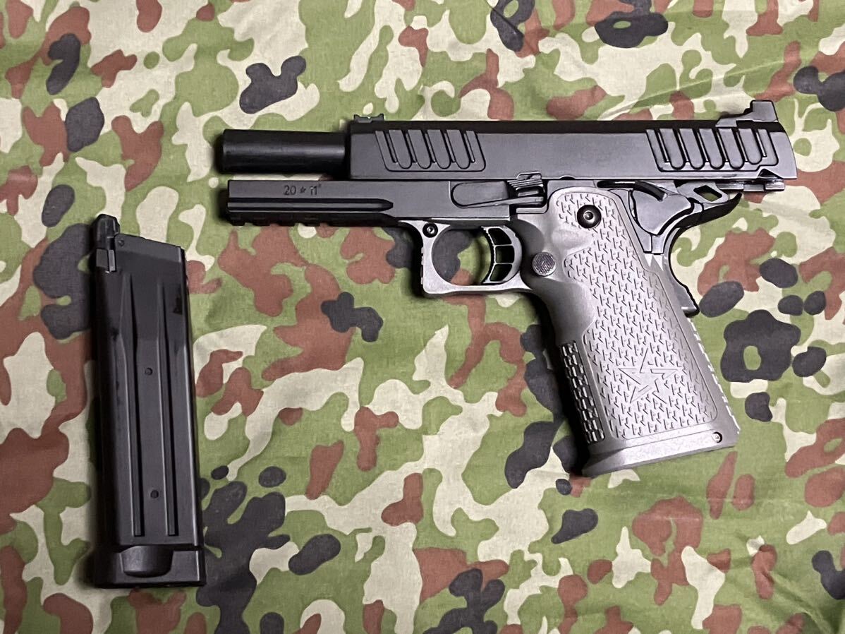 Army Armament Staccato-P 刻印入り 2011 ガスブローバック NOVA GEN2グリップカスタム グレー ハイキャパ GBB ガスガン の画像6