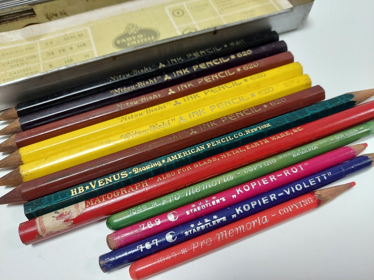 レトロ鉛筆、トンボ鉛筆、ファーバーカステル缶ペンケース、VENUS pencil ステッドラー など纏め売りの画像3