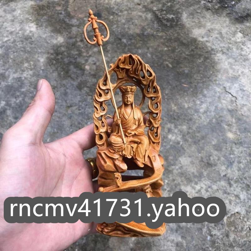 「81SHOP」 極上の木彫 仏教美術 精密彫刻 仏像 地蔵菩薩像 手職人手作り_画像1