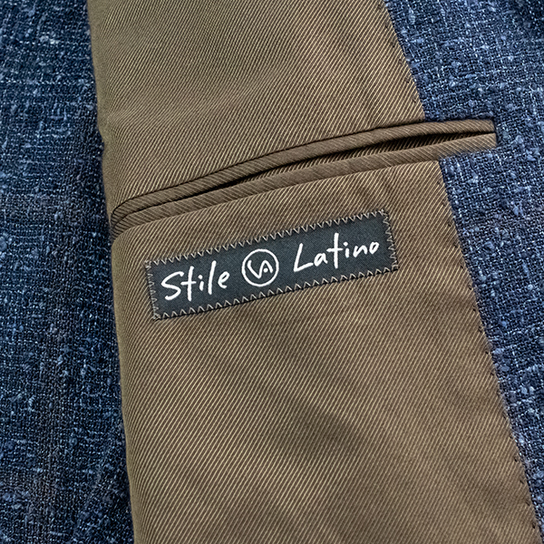 スティレ・ラティーノ Stile Latino 夏物ジャケット 紺にブラウンのチェック サイズ52（そんなに大きくないです）【p7】夏物の画像3