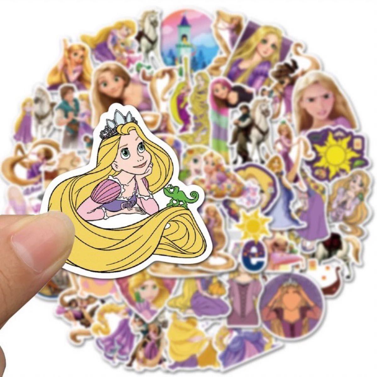 【 ラプンツェル 】プリンセス Disney ディズニー ステッカー シール 50枚入 姫 女の子 女子 防水 ダブり無し