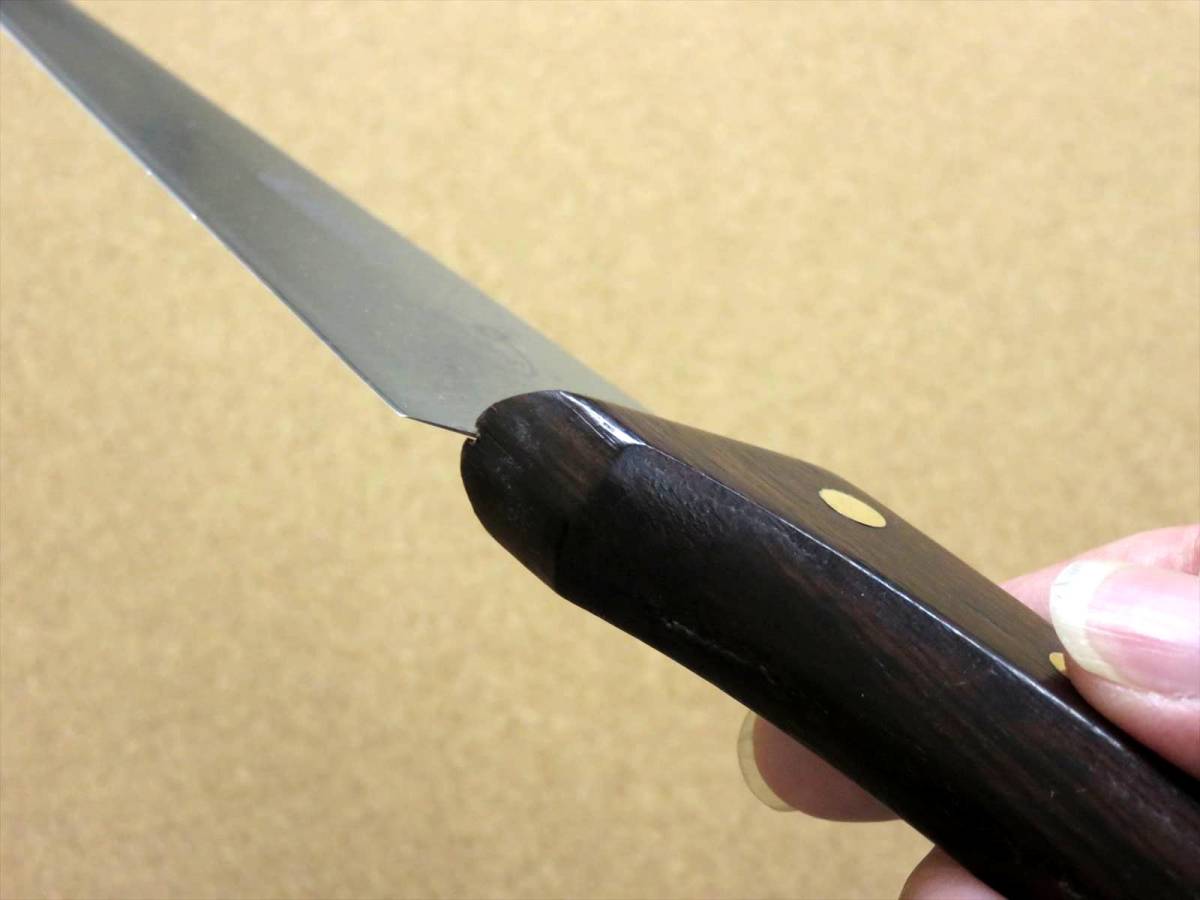 関の刃物 カービングナイフ 21.5cm (215mm) VIKING バイキング モリブデン バーベキュー 肉切包丁 両刃包丁 日本製 在庫処分品の画像6
