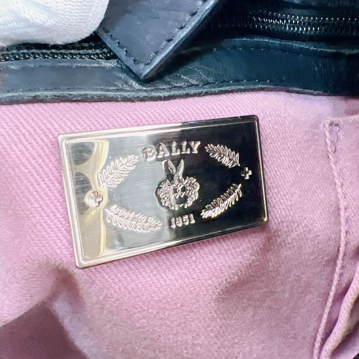 1円〜 BALLY バリー ハンドバッグ ブラック 黒色 オールレザー フリンジ かばん カバン 鞄 バッグ レディース ブランド 冠婚葬祭_画像9