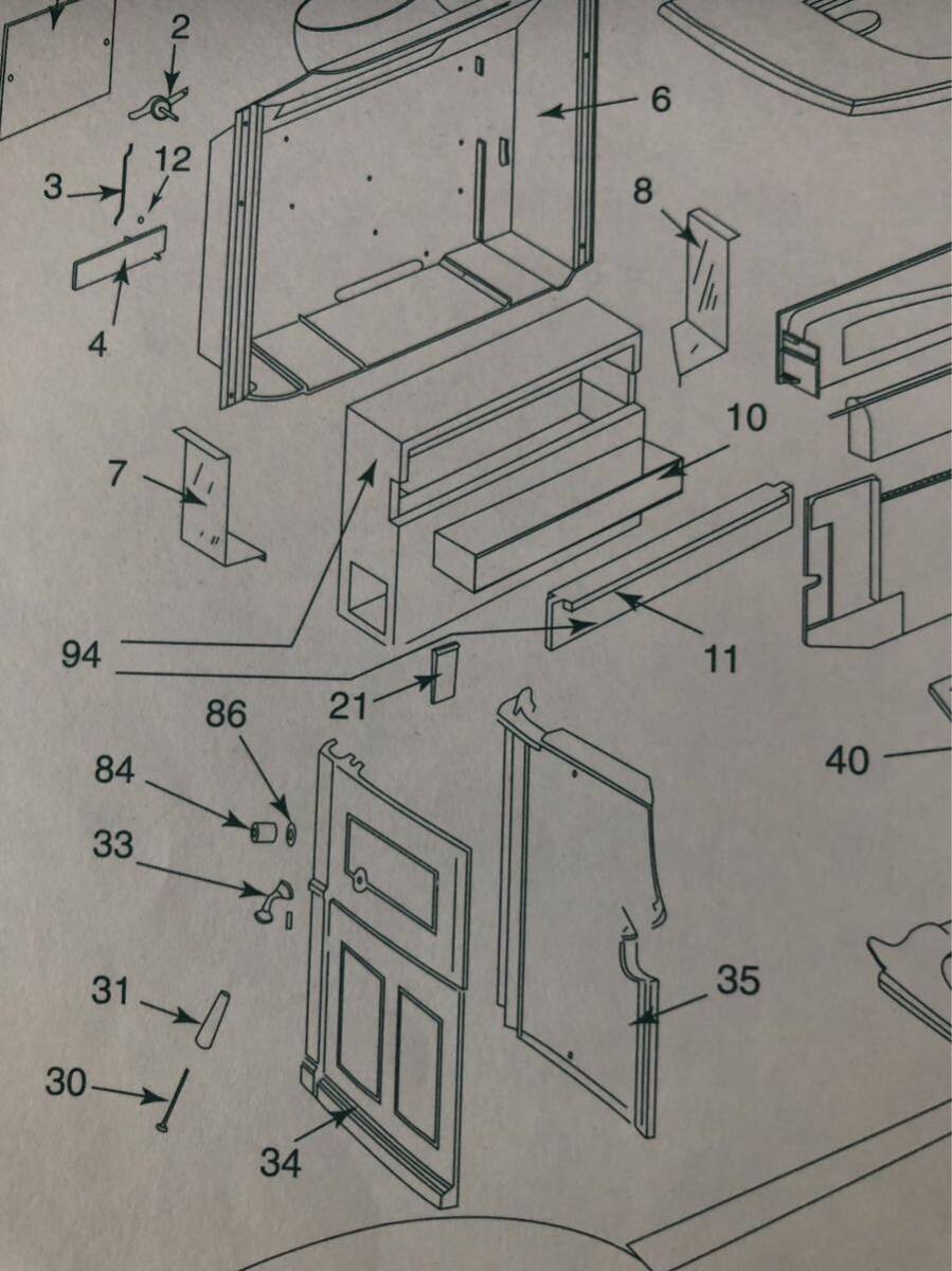 部品94番　セラミックボックス　アッセンブリー　 アンコール薪ストーブ用_画像9