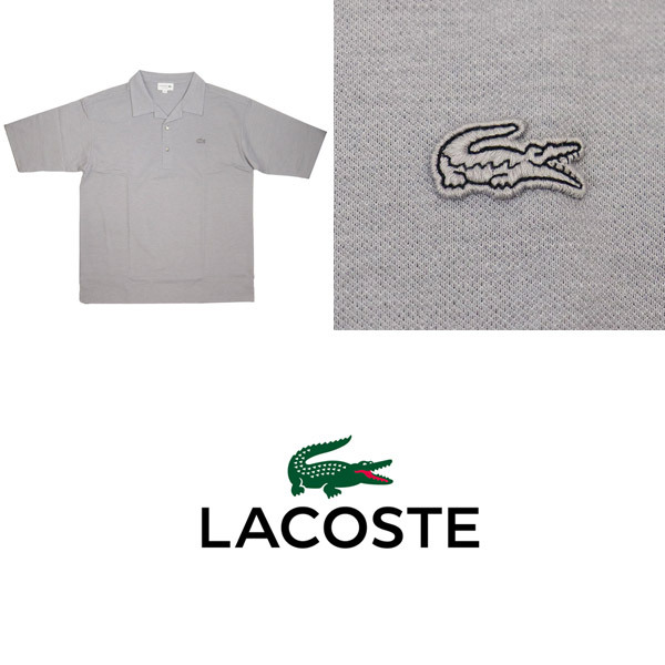 LACOSTE(ラコステ) DH004J-99 半袖 鹿の子地ポロシャツ 日本製 CCAグレー LC354 4-M_LACOSTE(ラコステ)正規取扱店THREEWOOD(ス