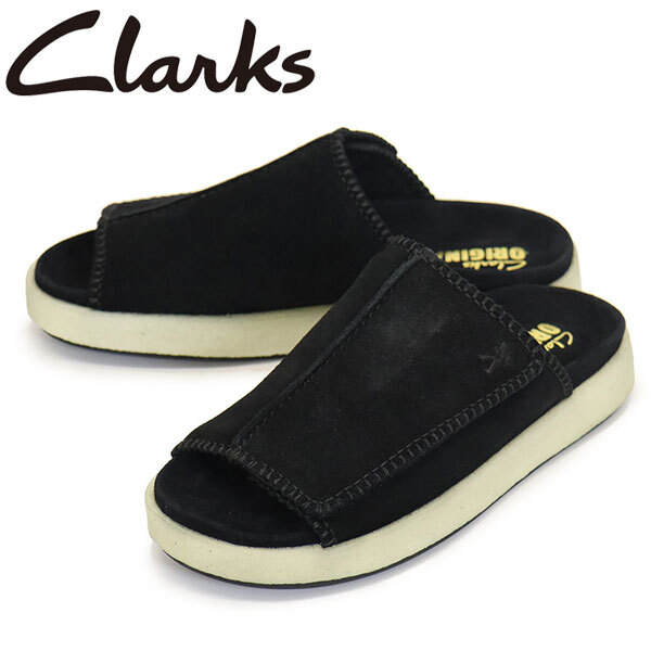 Clarks (クラークス) 26175779 OverleighSlide オーバーレイ スライド Black Suede CL118UK9-約27.0cm_Clarks